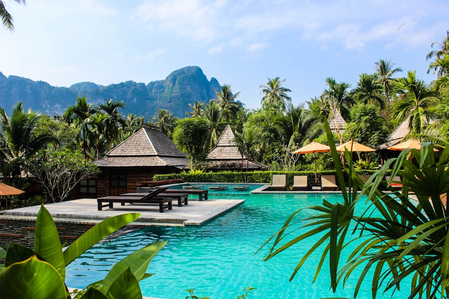 Resort pool and ocean view